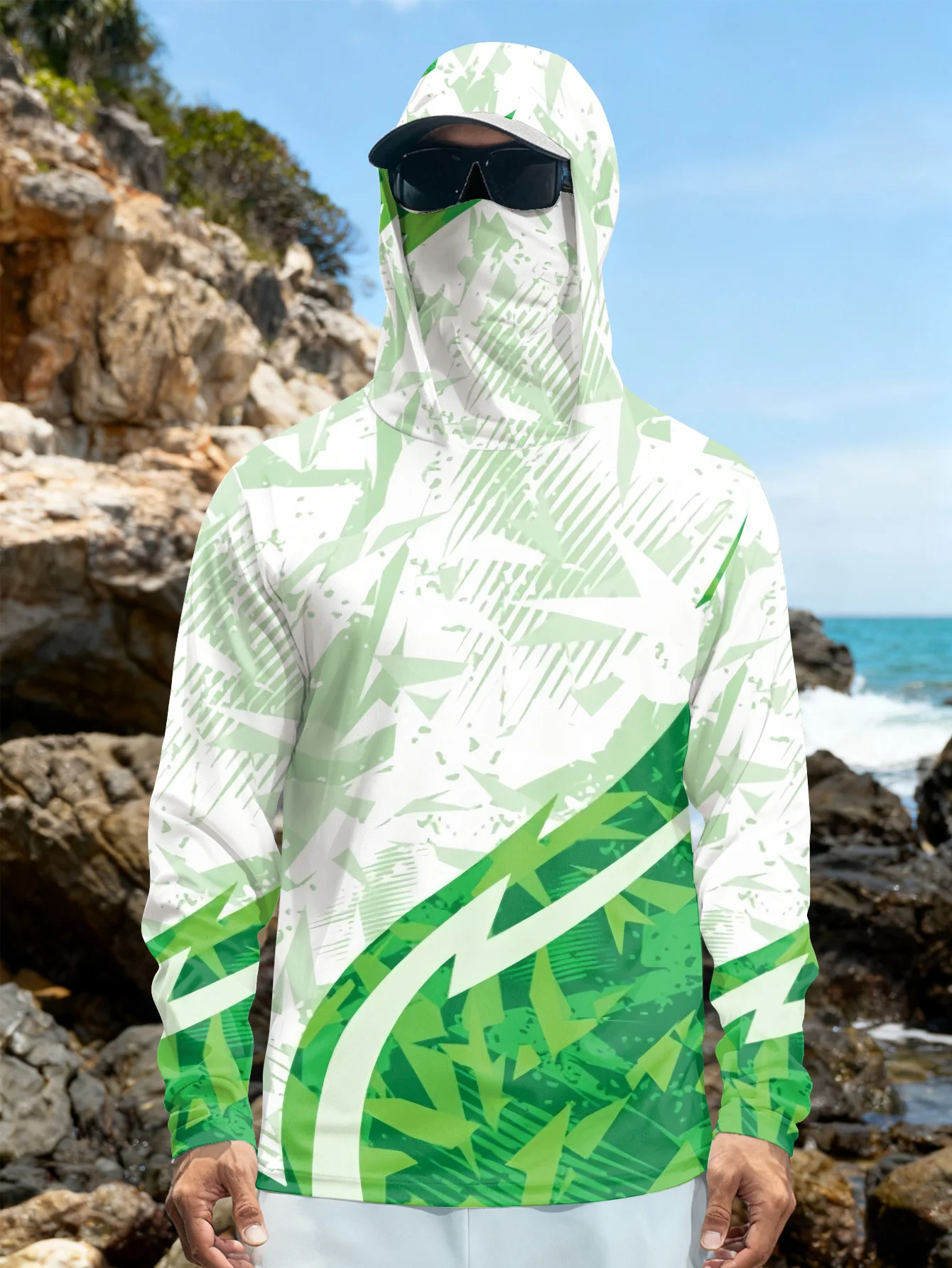 Mens Fishing Shirt Hooded UPF  - Rash Guard review and price
