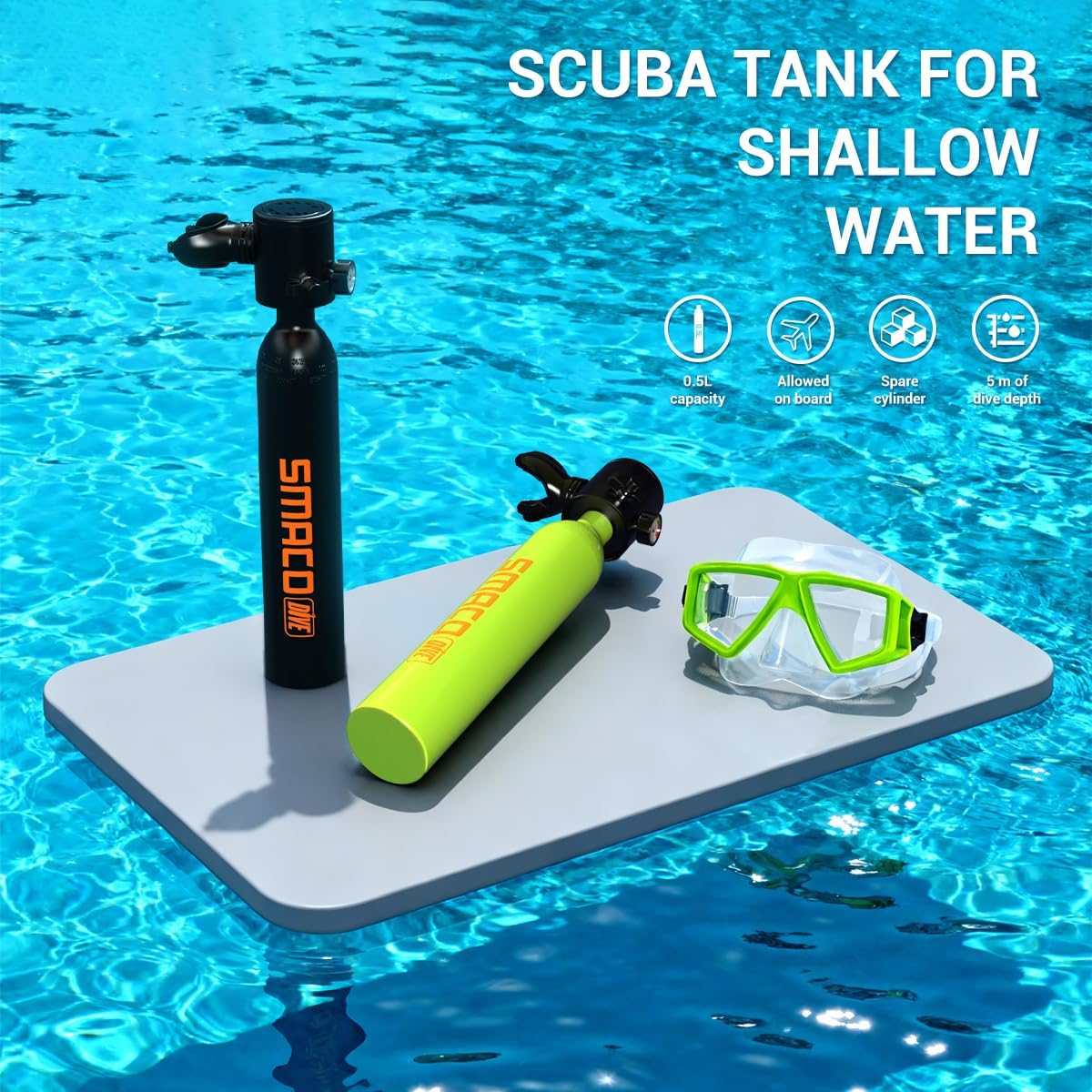 SMACO Mini Scuba Diving Tank S - Snorkel Set review and price